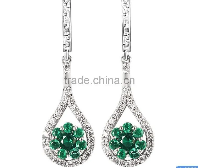 2014 fashion 18k gold plated wholesale emerald jewelry set