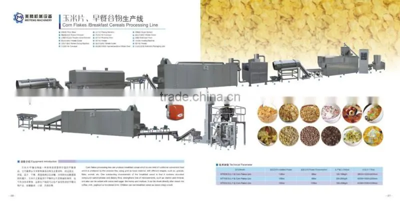 high quality sweet corn flakes extruder making machine line