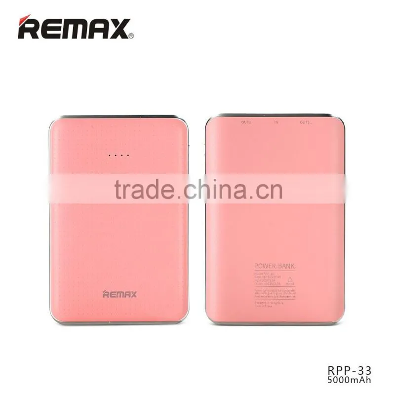 Remax Tiger Series RPP-33 5000mah Power Charger For iPhone SE Dual USB Input Port Polymer Power Bank For Samsung S5 S6 TB-0388