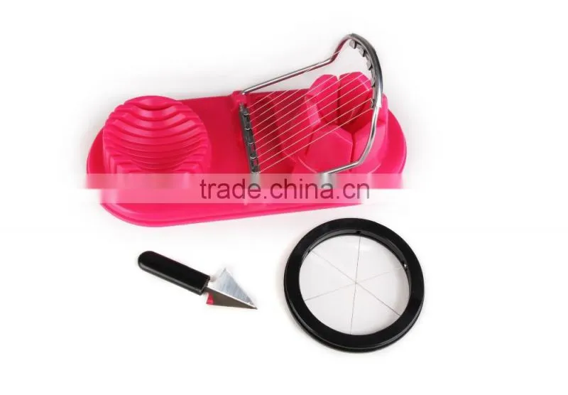 ABS+S/S 21.7*9.5*5.1 Kitchen tools double function egg slicer/plastic mulit cutting egg slicer