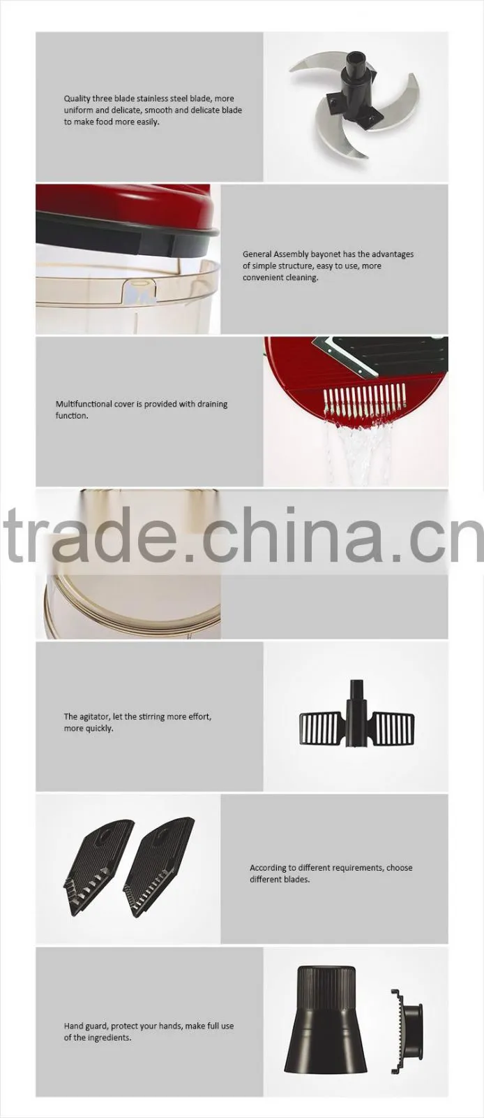 PP+ABS+S/S 23*20*26 Kitchen tools multifunctional food processor/kitchen king pro manual food processor/vegetable grinder