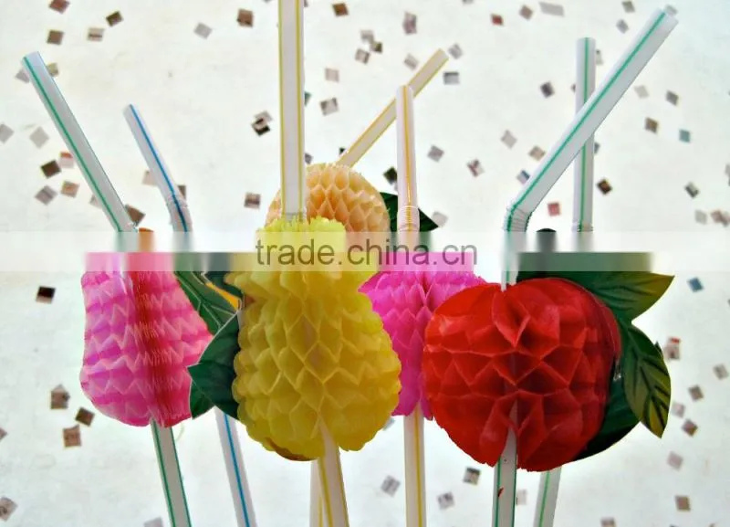 colorful fruity party straws