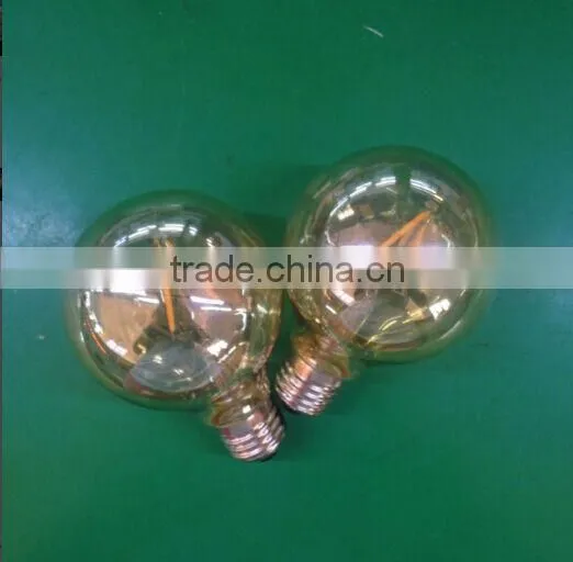 G80/g95 2watt 6w 8w 4w led filament bulb globe light amber glass E27 warm white 230V CE rohs