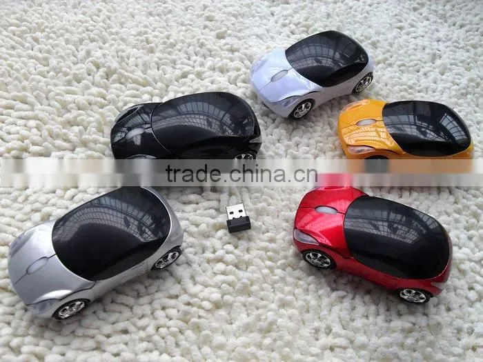 Red 2.4G car shape wireless mouse