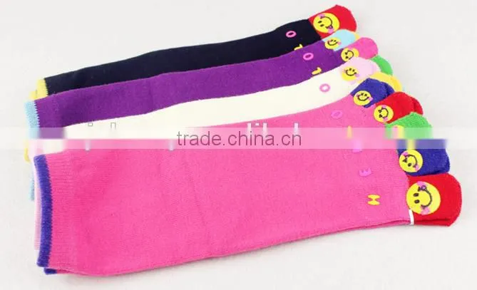 fashion sweety girl's five toe socks/funny patterned knitted socks,manufacture