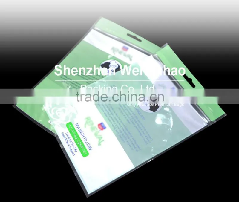 custom printing plastic laminated header zip lock bags with euro slot