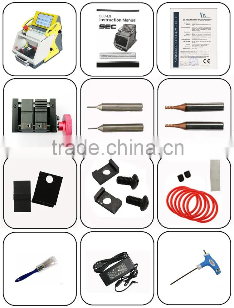 best locksmith tools sec-e9 key cutting machine automatic function better tthan miracle-a7 key cutting machine with ce approved