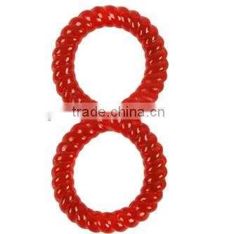 Top grade durable TPR dog chew toy 8 shape red
