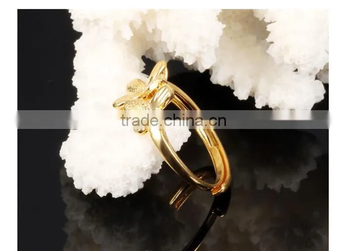 copper brass jewelry flower adjustable wedding rings for women