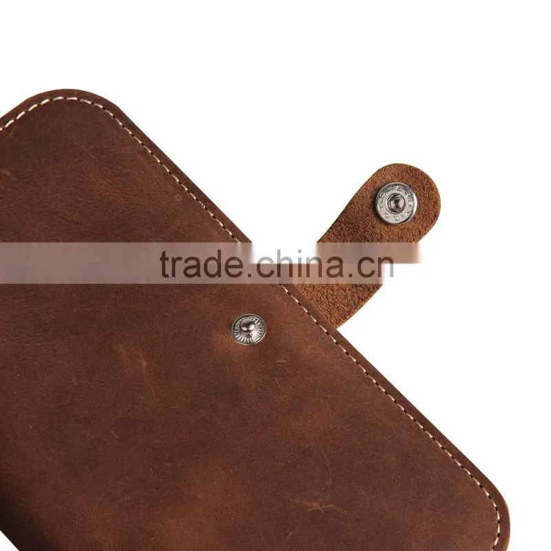 New Fashion Luxury First Layer Genuine Leather Mobile Phone Case for iPhone 6 Wallet Case