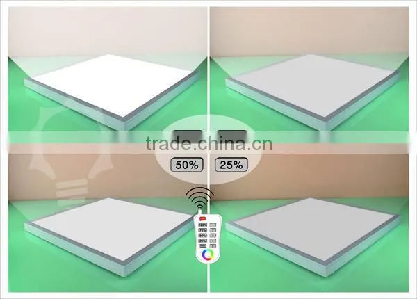 CE ROHS 2.4G wireless remote control dimmable led flat ceiling panel 600x600mm led panel 2x2 ceiling mounted panel light