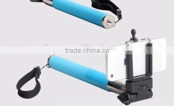 Hot extendable monopod selfie stick, handheld camera photo monopod with adjustable phone holder 3 colors