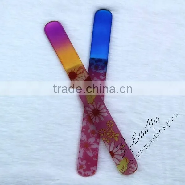 Crystal lady glass nail file with attractive color