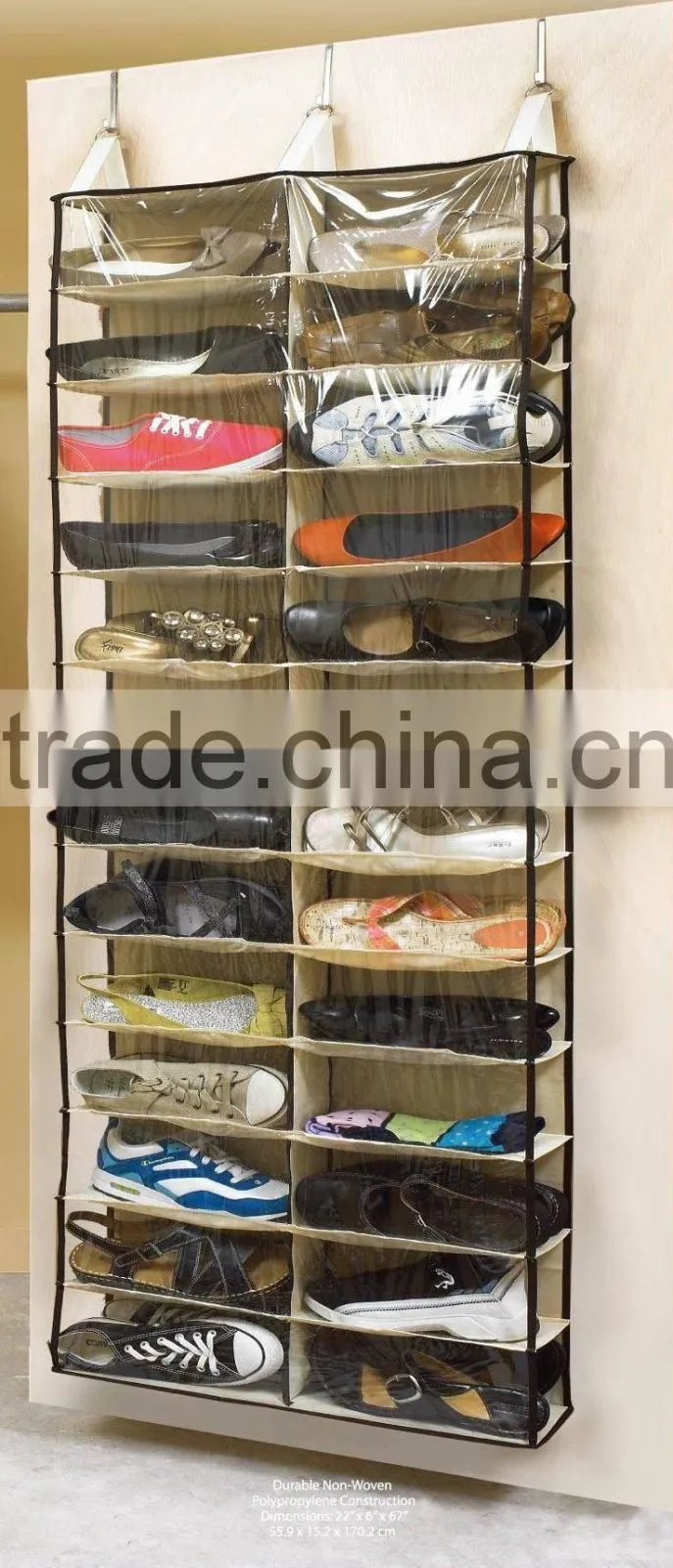 2014 over the door hanging shoe organizer/cardboard shoe organizer