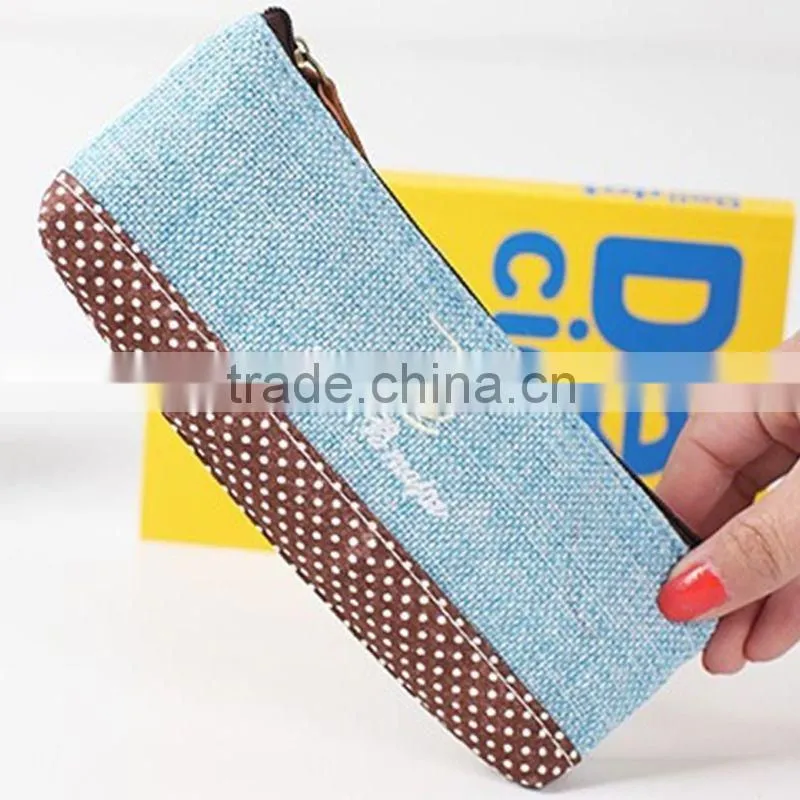 HOT Canvas Pen Pencil Bag Zipper Coin Case Pouch Mini Cosmetic Makeup bags