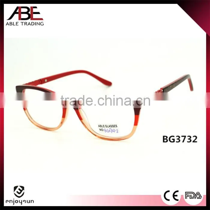 2016 double color quality handmade new stylish acetate eyeglasses optical frames optics spectacle made in China oem