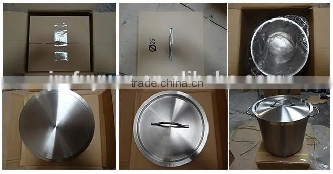Large Stainless Steel Soup Stock Pots with Composite Bottom Suitable for All Induction Hotel Restaurant Fast Food Equiment