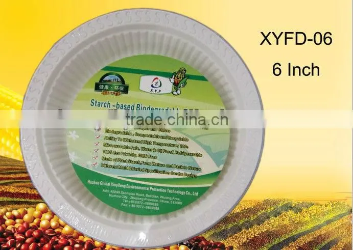 Biodegradable disposable plastic 6 inch candy plates,made from corn starch