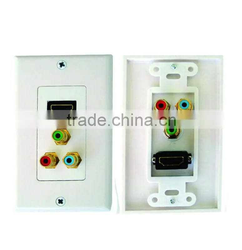 High quality 3 rca Wall Plate ( tv wall plate )