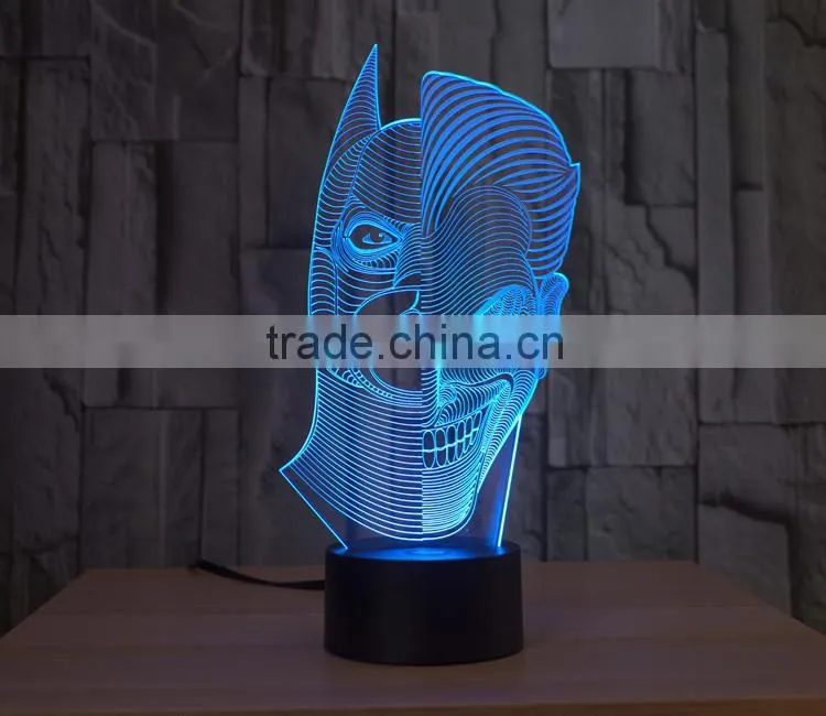 double-faced shape led night light lamp 3d acrylic illusion table touch night light for children kids baby led lamp