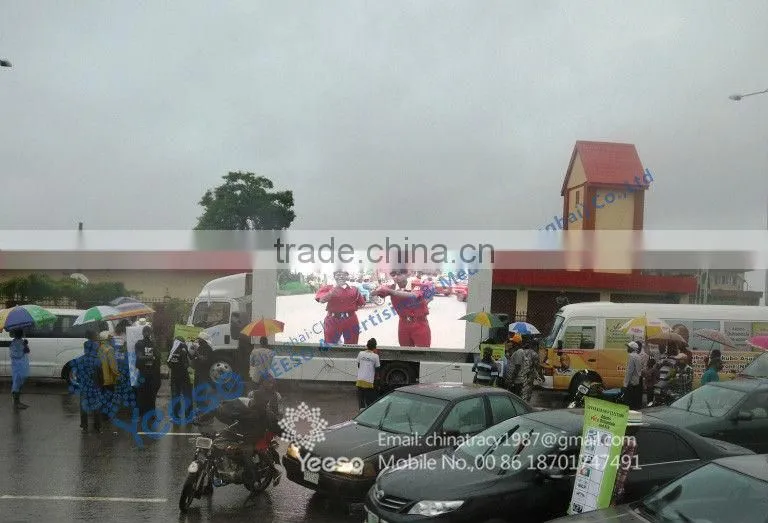 Customized led vehicle, Yeeso-V8 Mobile LED Display Advertising Truck,3 Sides Led Screen,2 Sides Lifting System, Led Truck