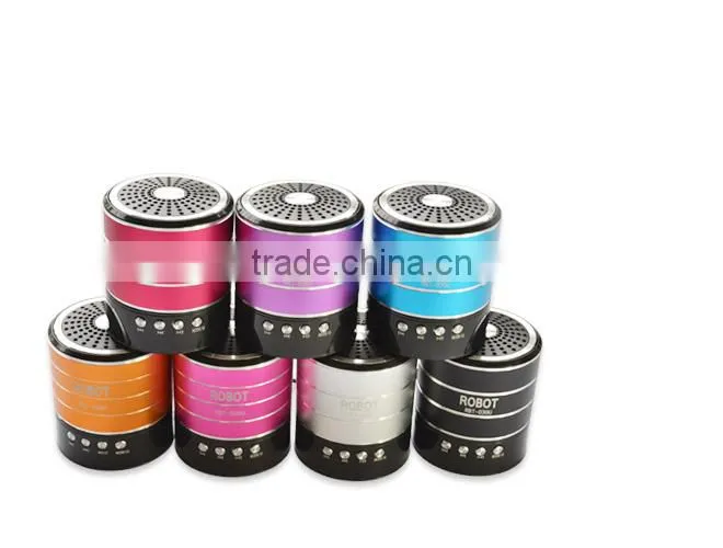 Robot-030 vibration portable mini speaker,active powered Sound box,fm radio usb sd card reader speaker