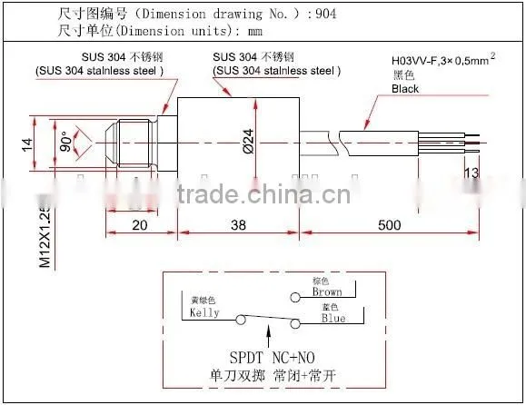 steam pressure control switch 904