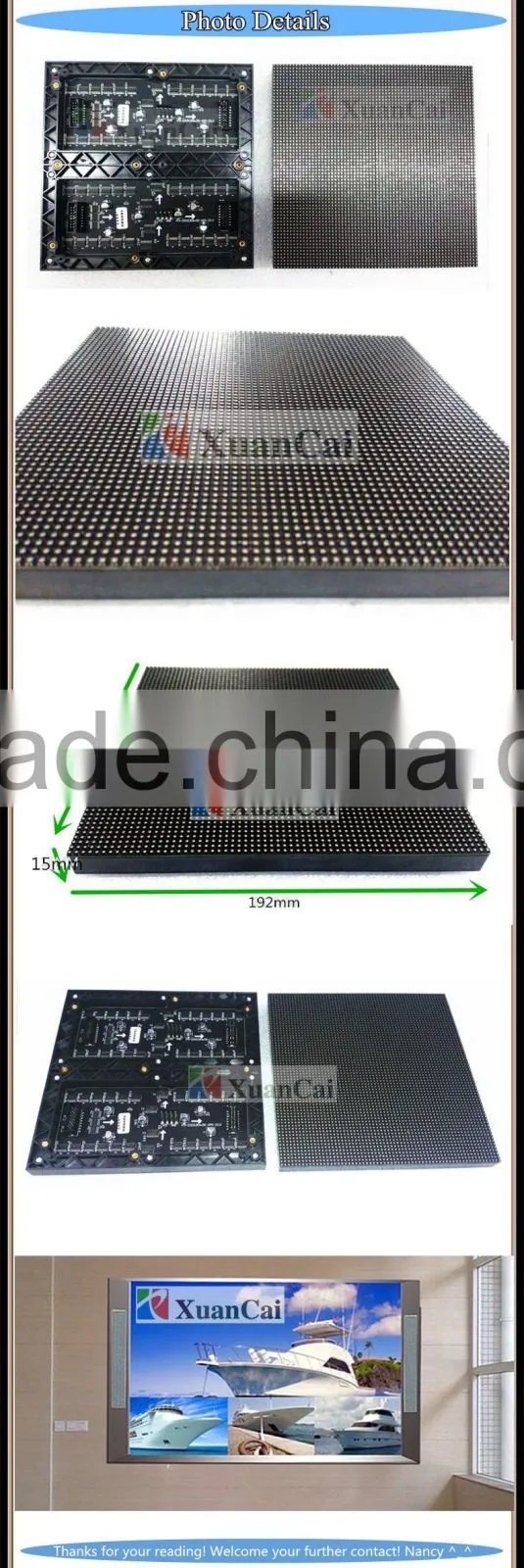 P3-64x64RGB (19.2X19.2CM) Indoor P3(3IN1) full color SMD unit board 16scanning 75 HUB p3 led module
