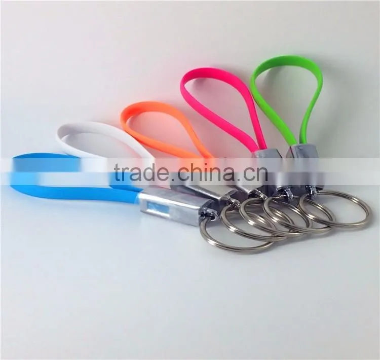 Zinc Key Ring USB 2.0 Male to Micro USB Male Data charging Cable
