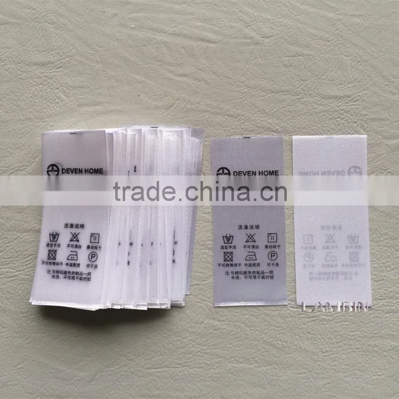 China apparel label factory exports safe satin ribbon tape printed washing label