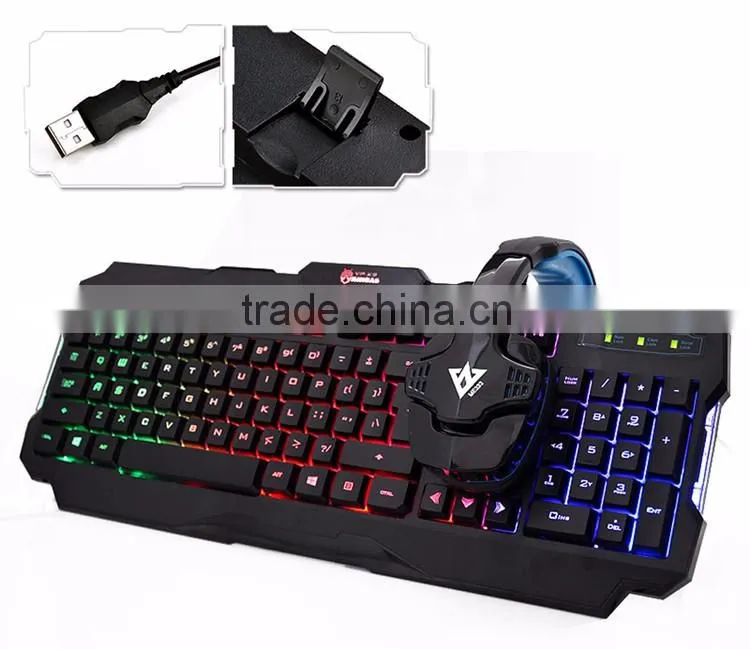 Fashion VP-X9 Rainbow Backlight Ergonomic Illuminated Usb Wired Gaming Keyboard