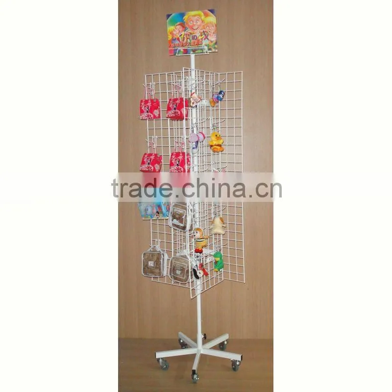 wire mesh floor spinning display fixture with quality gurantee