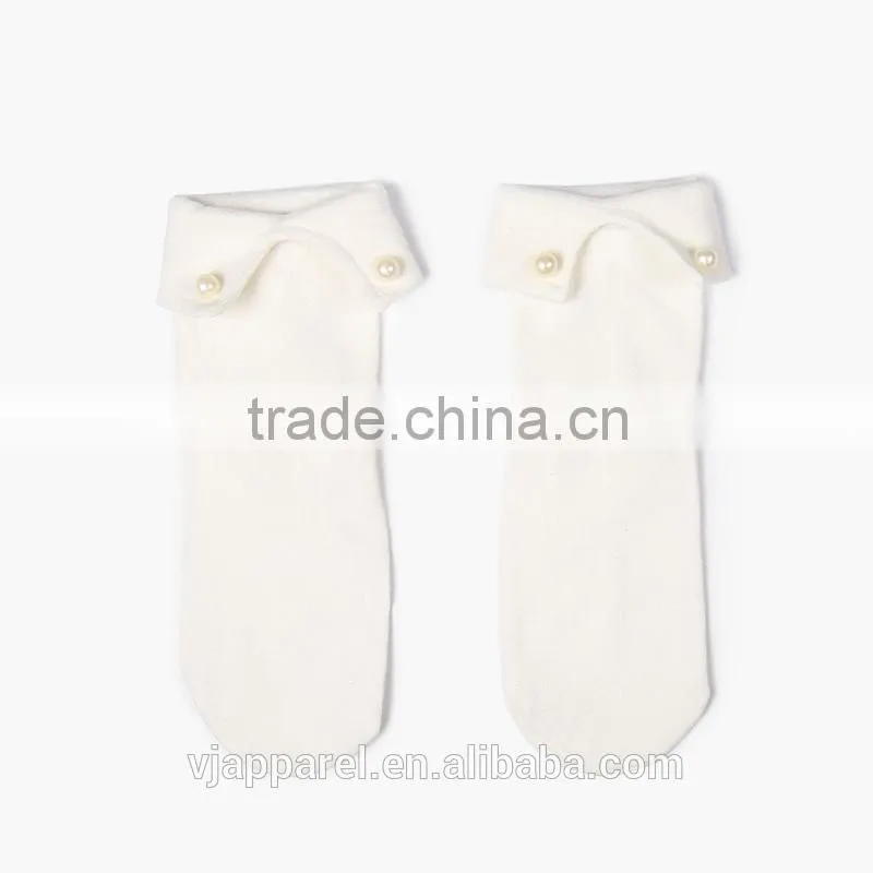 Plain Solid Japanese Student socks with a button