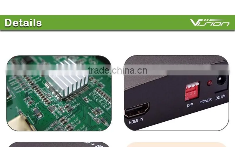 Premium Quality 1080P HDMI To HDMI + Audio (SPDIF + RCA Stereo) Audio Extractor Converter
