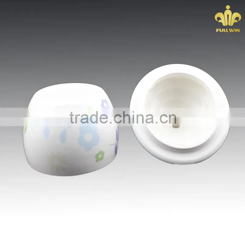 easter holiday ceramic jars with lids with bird decoraton