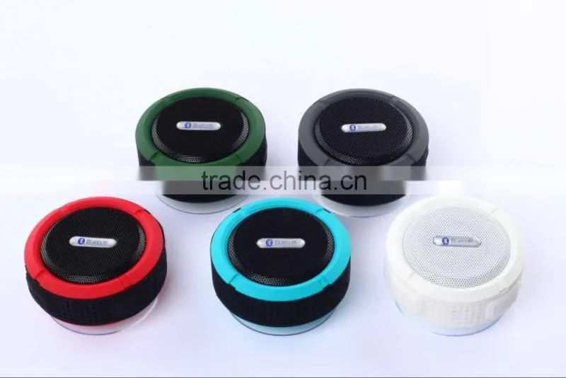 Shenzhen mini mushroom waterproof bluetooth stereo shower speaker with microphone