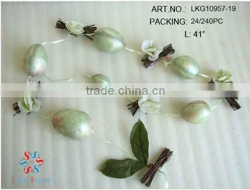 2014 Hot Sale Artificial Polyster 41" Flower& Egg Garland For Christmas And Home Decoration