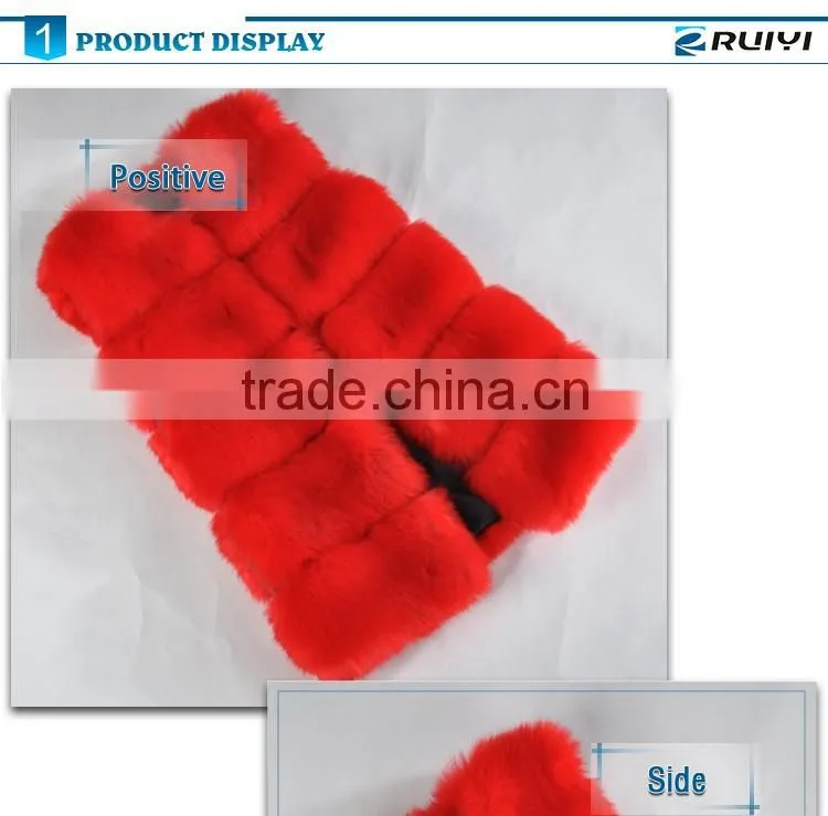 women sleeveless fake fur vest red