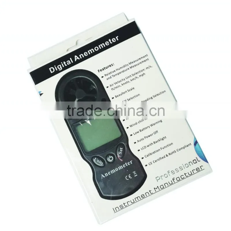 LCD Digital Hand-held Wind Speed Gauge Meter multifunction Measure Anemometer Thermometer and temperature
