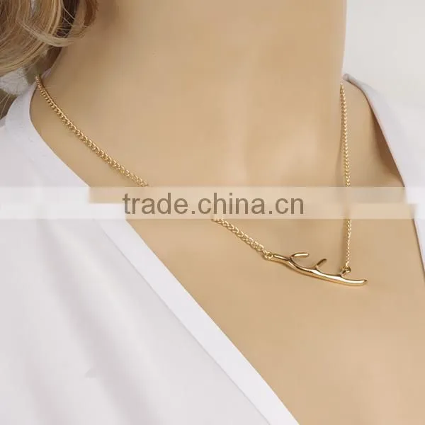 animal jewellery antler cheap chunky necklace, deer antler necklace