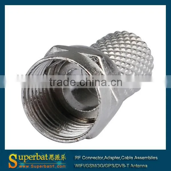F twist-on Plug coax connector zinc alloy for RG6 f connector