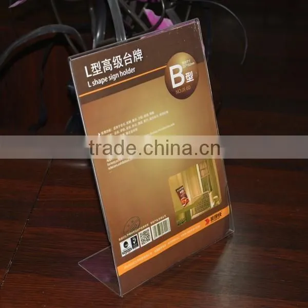 Advanced Acrylic L Shape Sign Holder For Hotels
