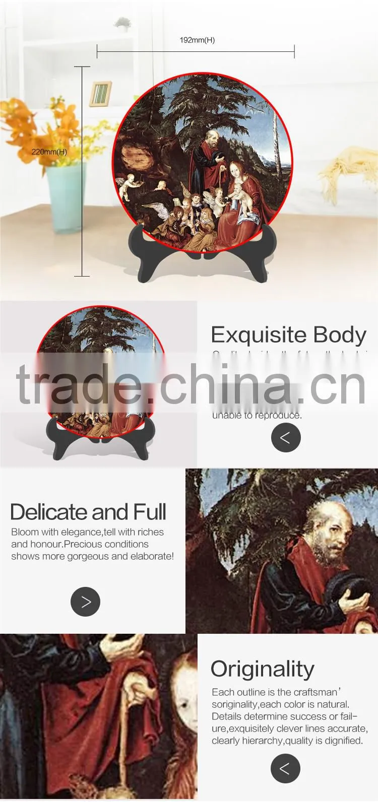 Hot sale cheap European style plate decor religious small baby angel figurines