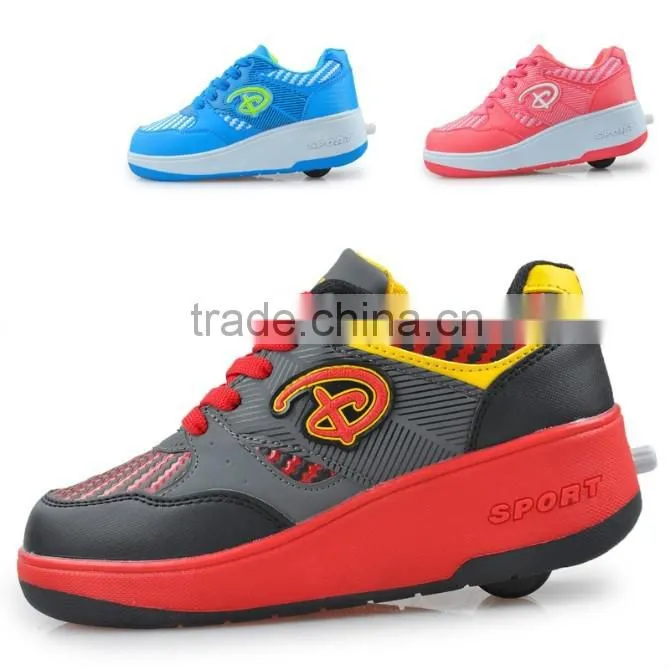 wholesale original brand name shoes skate, kids sport roller shoes with retractable wheels factory in china