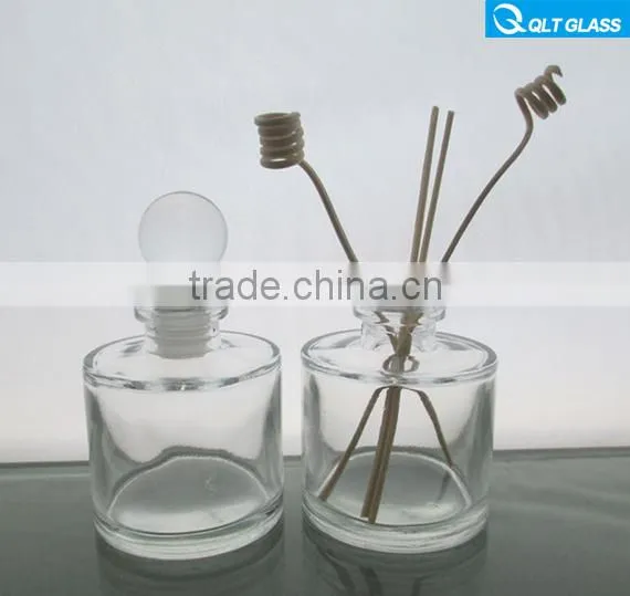 Round reed diffuser glass bottle decorative aroma diffuser bottle