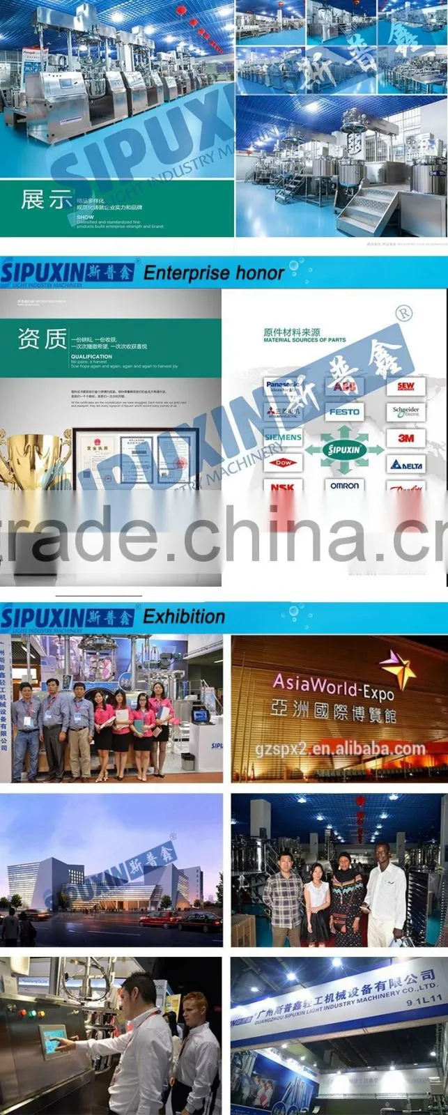 Sipuxin vacuum homogenizing emulsifying machine/cream making machine