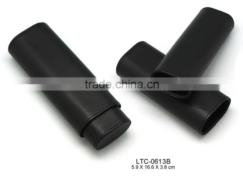 Wholesale Black genuine leather case for eyeglasses