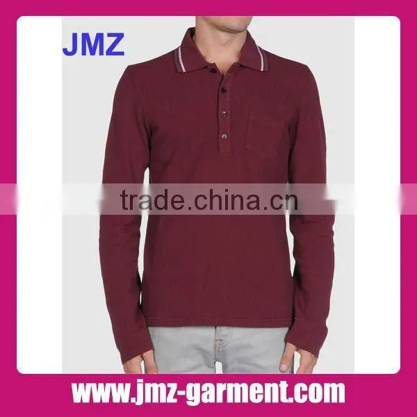 100% cotton long sleeve men's polo shirt