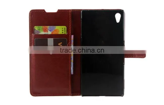 High Quality Stand PU Leather Pouch Wallet Case For Sony Xperia Z4
