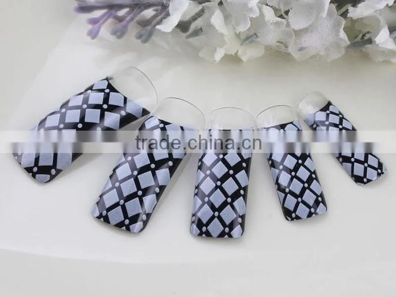 Violet full cover false nail elegant airbrush nail tips